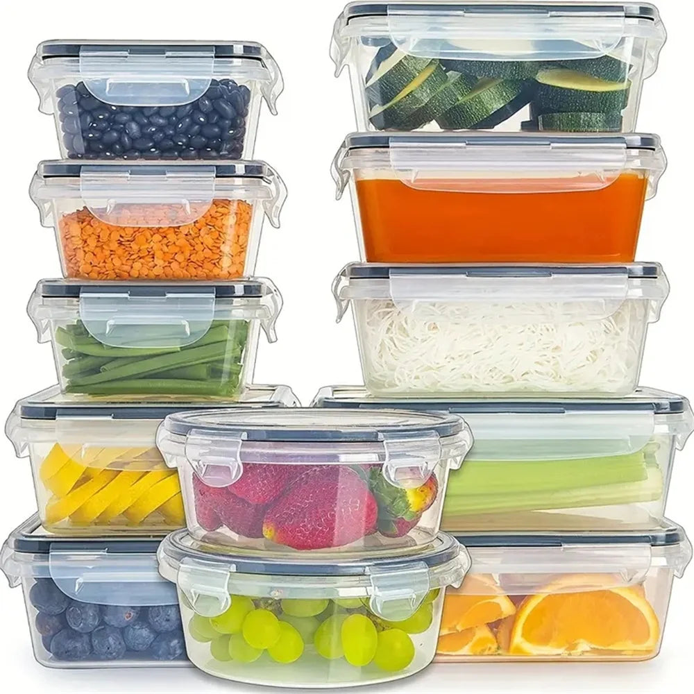 Kitchen Food Containers 12pcs-set, BPA FREE Lunch Box Sugar Cereals Storage Container