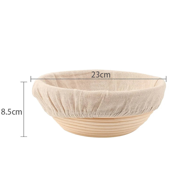 LMETJMA Bread Proofing Basket Round Oval Long Banneton Rattan Bread  Dough Proofing Proving Rattan Basket with Linen Liner Cloth