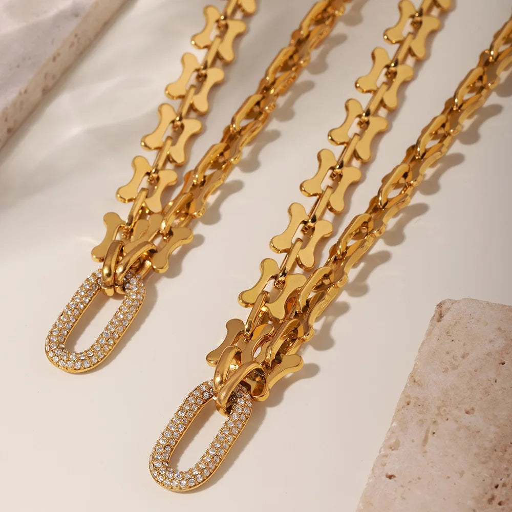 Gold Plated Oval Zircon Pendant