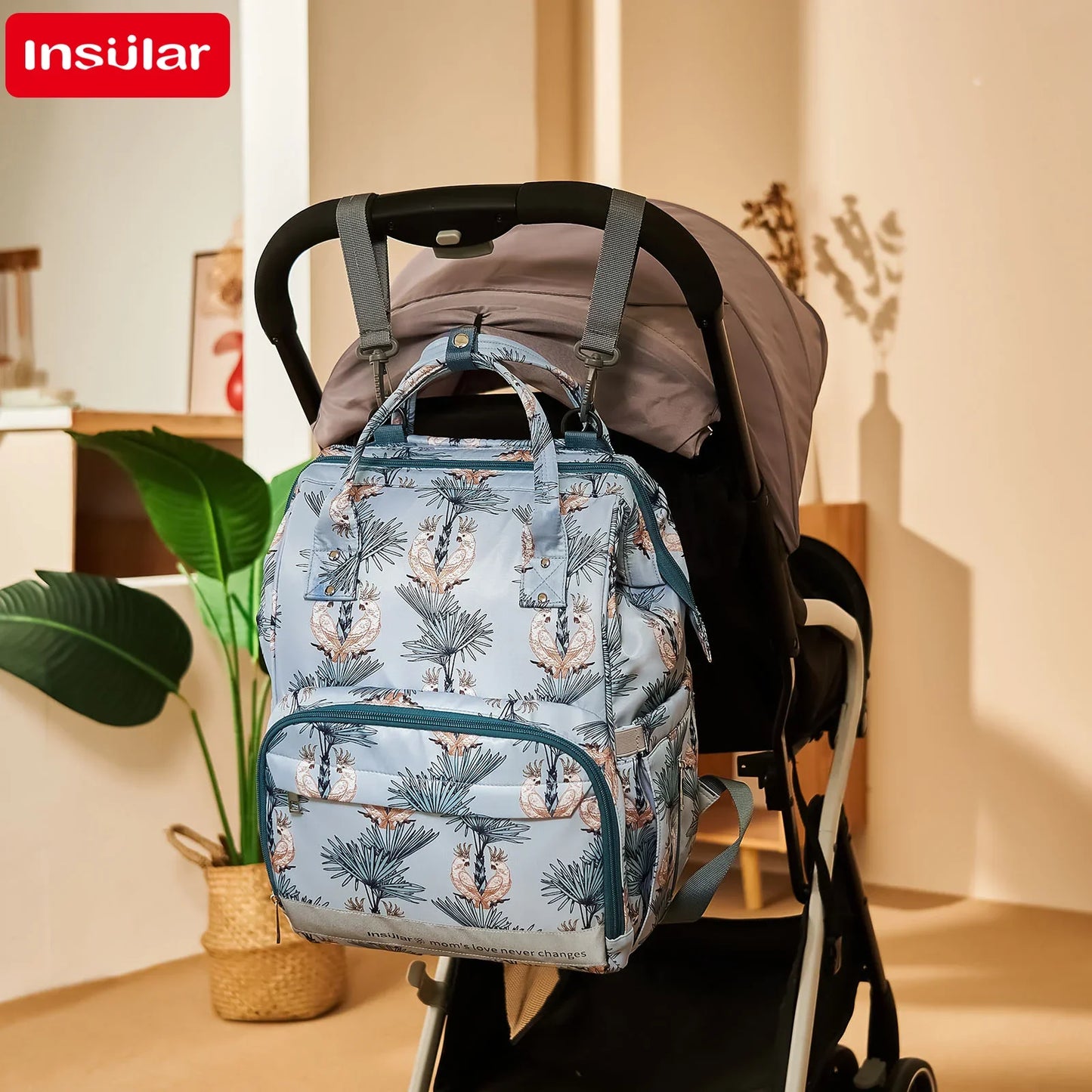 Nappy Bag Backpack Baby Essentials Travel Tote Multifunction Waterproof with Changing Station Pad Stroller Straps Big for Mommy