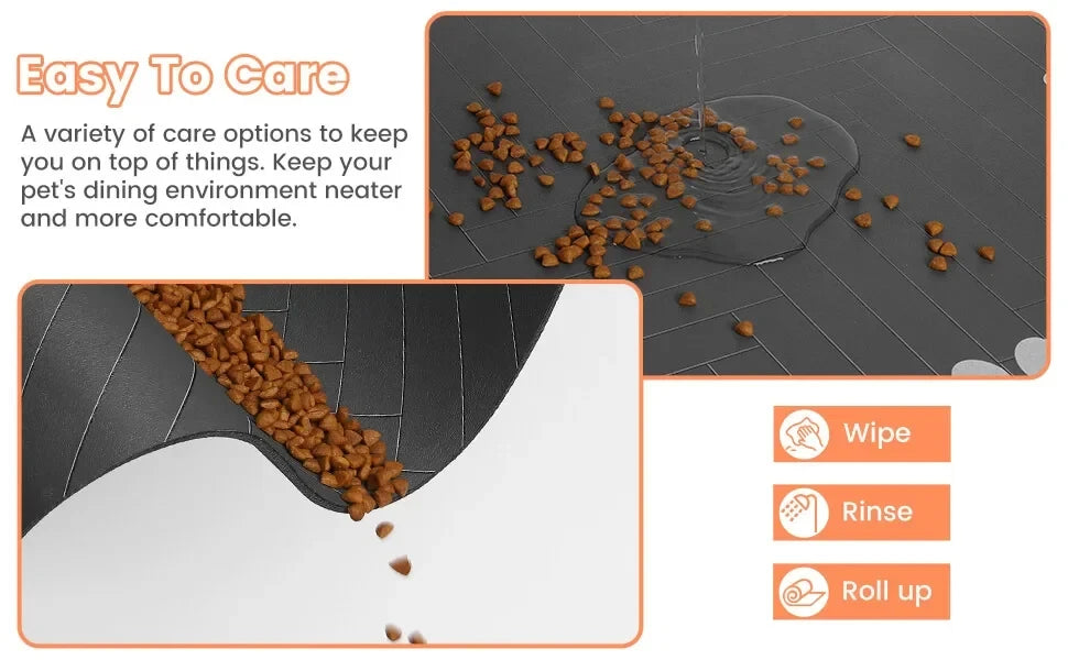 Pet Feeding Mat – Non-Spill, Non-Slip Waterproof Silicone Placemat for Cats & Dogs