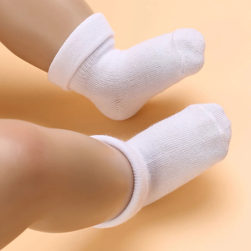 4 Pairs of Cute Lace Cotton Baby Socks 0-1 Years Old Boys and Girls Short Socks Newborn White Baptism