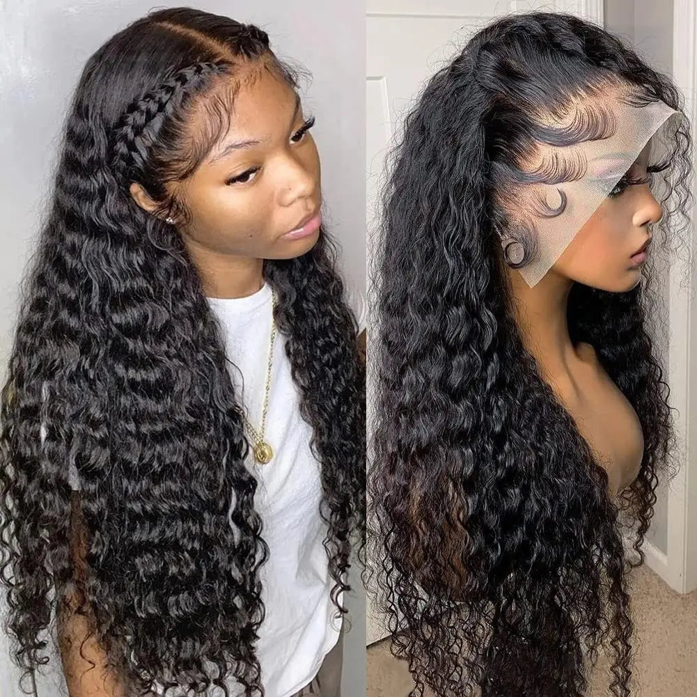 30 40 Inch Loose Deep Wave Lace Frontal Wig 13x6 Hd Curly Human Hair Lace Front Wigs For Women 13x4 360 Water Wave Pre Plucked