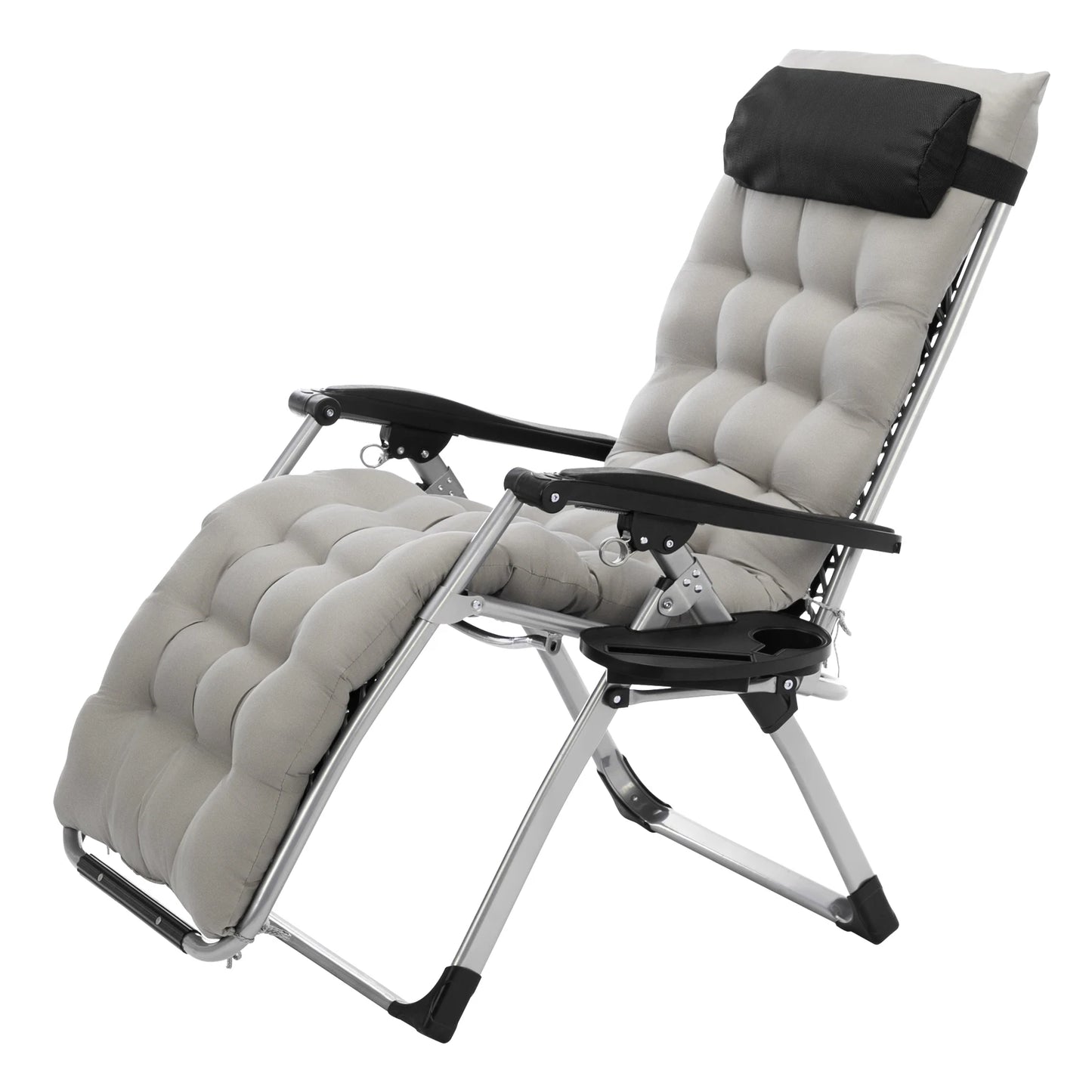 Infinity Zero Gravity Chair with Pad, Patio Chairs with Pillow and Utility Tray Adjustable Folding Recliner for Deck,Patio,Beach
