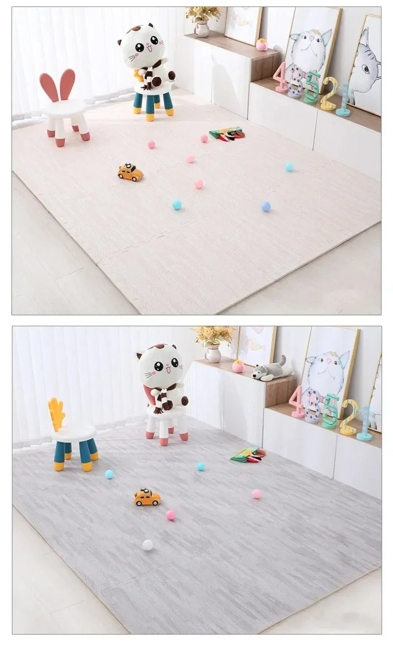 Baby Play Mat Interlocking Foam Tiles Thick Waterproof Floor Mat for Nursery Playroom Toddler Safe Crawling Puzzle Game