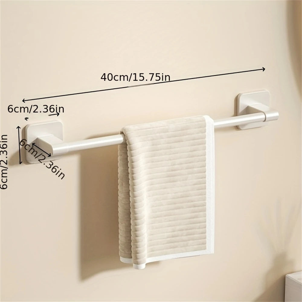 1 Piece Of Bathroom Facilities White Non-Perforated Wall-Mounted Bathroom Towel Bar Size 40-60cm Storage Rack Towel Rack Bathroo