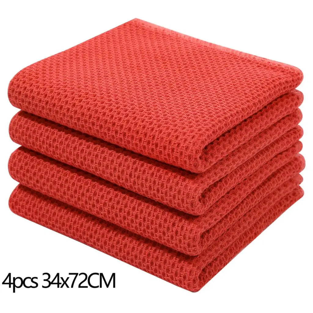 Olanly Kitchen Towel 100% Cotton Dishcloth Waffle Weave Kitchen Cloth Super Absorbent Quick Drying Wash Cloth Home Cleaing Towel