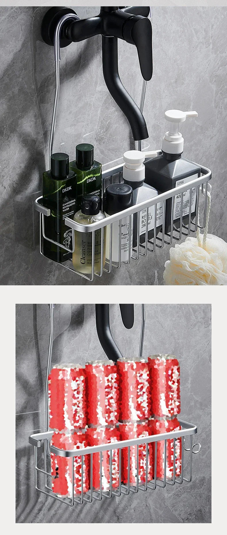 Convenient Toilet Shower Rack with No Drilling Installation Bathroom Storage Basket for Shower Room and Bath Products