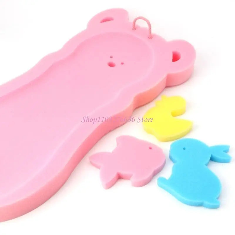 R6FD Portable Baby Bathtub Pad Bath Tub Shower Cushion Newborn Support for Seat Mat Anti-slip Baby Bath for Seat Floating Wat