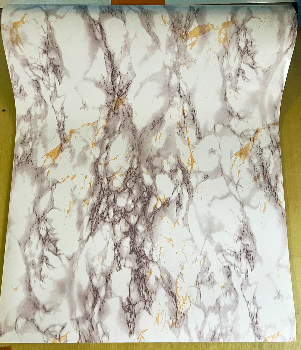 PVC Thickened Waterproof And Oil-proof Marble Wallpaper Self-adhesive Sticker Bathroom Cabinet Cooktop Desktop Decorative Film