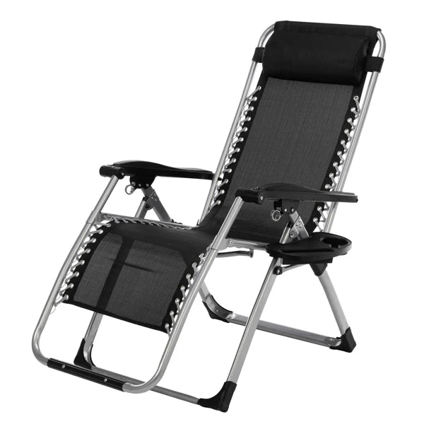 Infinity Zero Gravity Chair with Pad, Patio Chairs with Pillow and Utility Tray Adjustable Folding Recliner for Deck,Patio,Beach