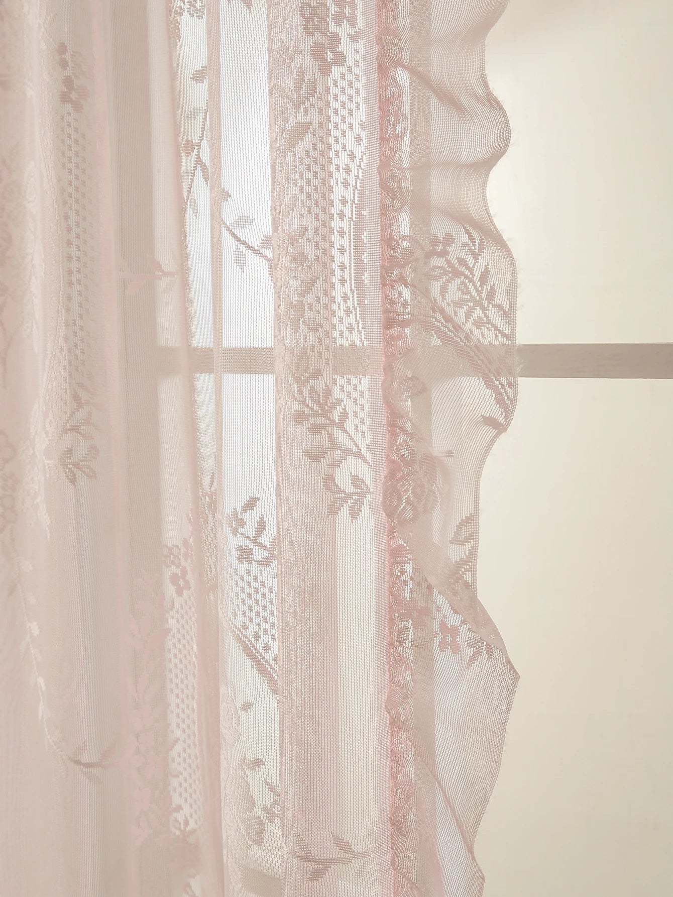 78" Pink Lace  Curtains