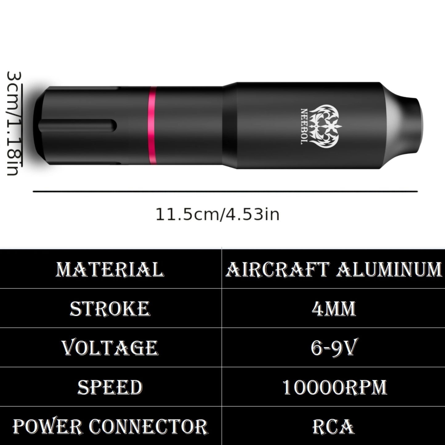 Valentine's Day Gift Neebol Wireless Tattoo Machine Kit Complete,Rotary Tattoo Pen,Tattoo Cartridge Needles, inks,Body Art Makeu
