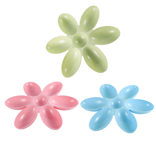 6-in-1 Petal-Shaped Pet Feeder – Food and Water Bowl for Cats & Dogs, Plastic Pet Feeding Container