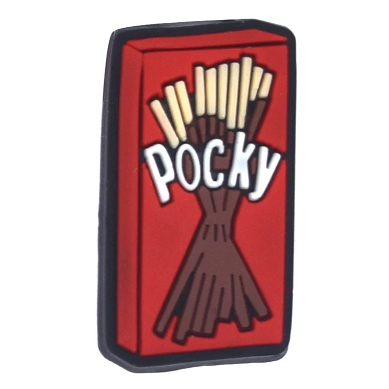 1PCS Cartoon Snack Shoe Charm – PVC Food & Drink Button for Slippers, Bags, and DIY Decor