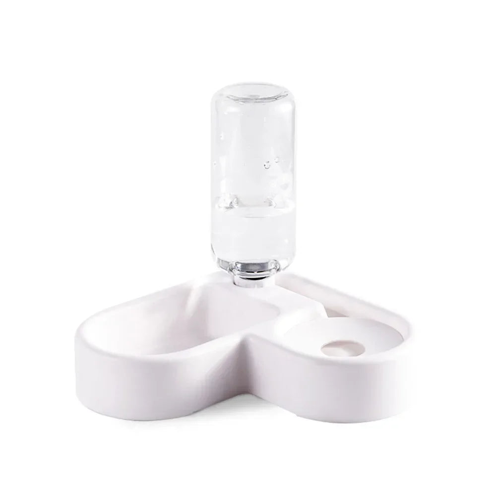 Automatic Water Bowl Feeder with Dispenser - Corner Pet Food Dish Moisture-Proof Drinking & Feeding Bowl for Dogs and Cats