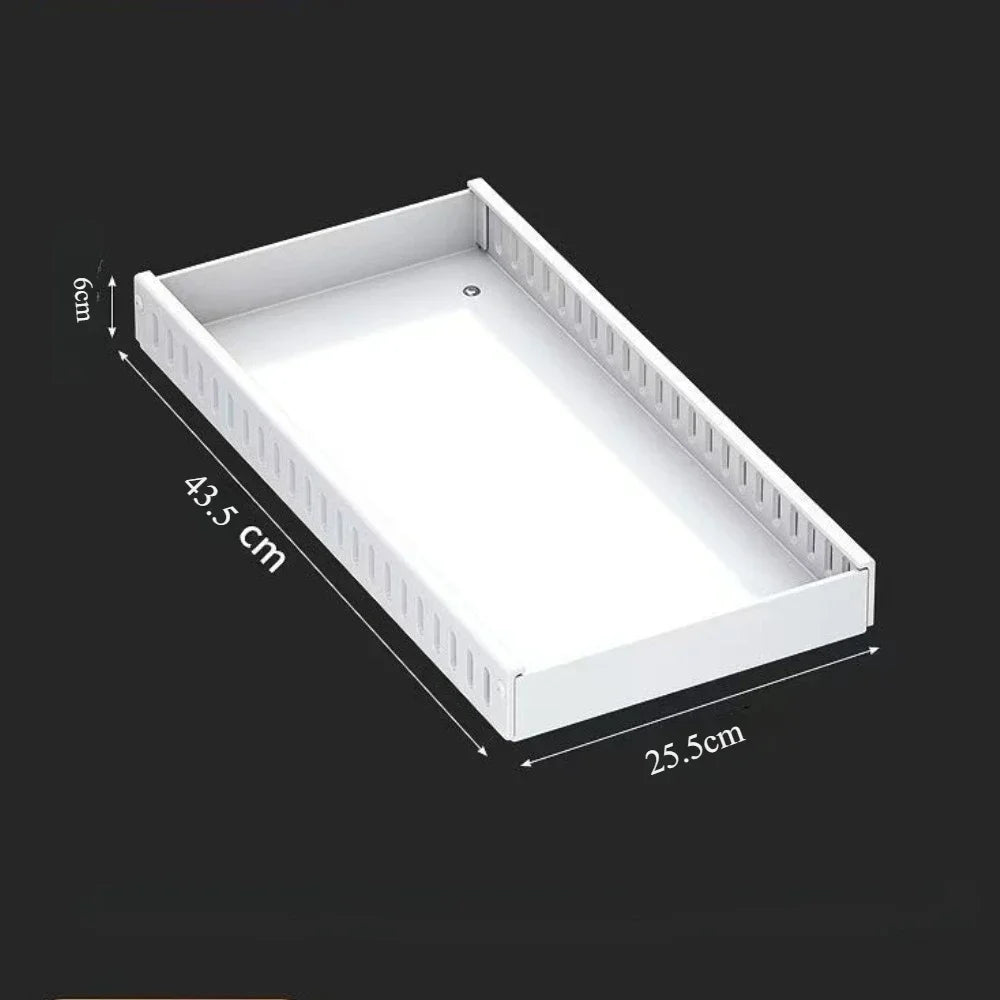 Kitchen Cabinet Pull Out Tray Organiser Adjustable Dish Rack with Slide Rails for Pots and Pans Storage