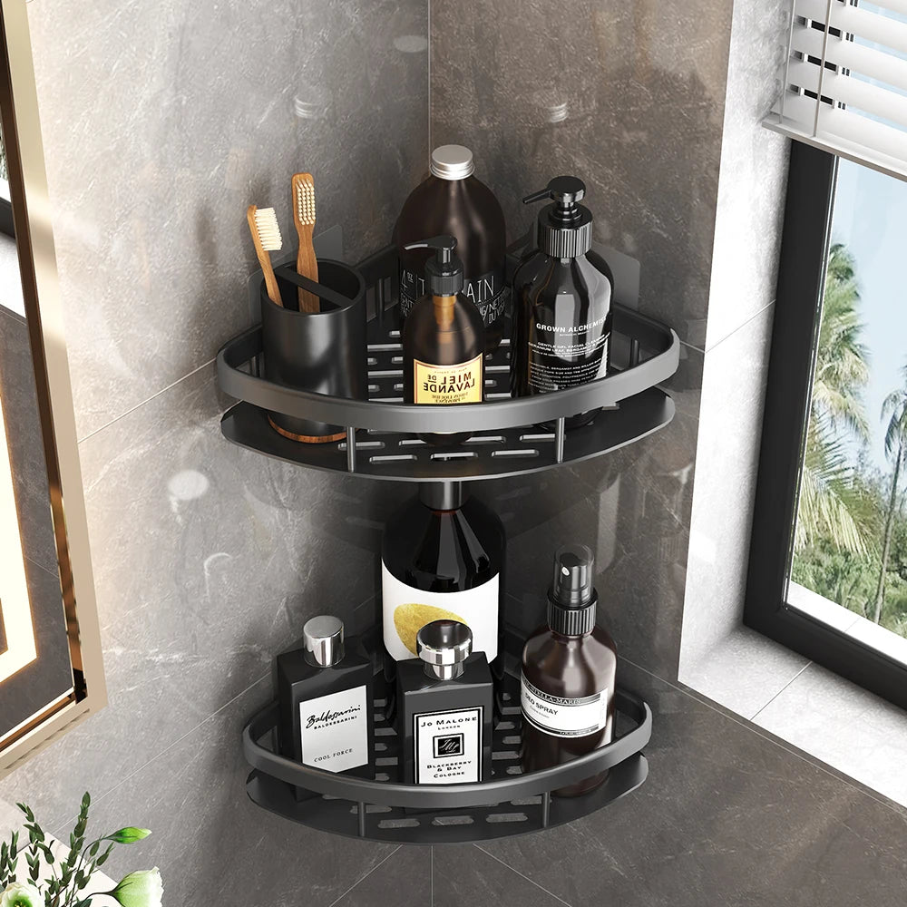 Wall Hanging Corner Rectangular Rack Bathroom Shelf Towel Rack Shelves Wall Shower  Shampoo Rack No Drill Shelf Tripod