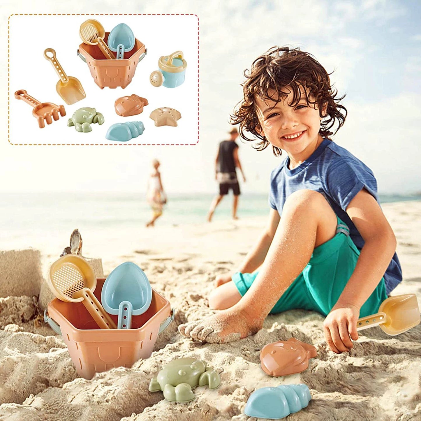 Baby Beach Toys Children Outdoor Summer Sand Play Set Infants Digging SandPlastic Shovels Buckets Water Play Beach Toys for Kids