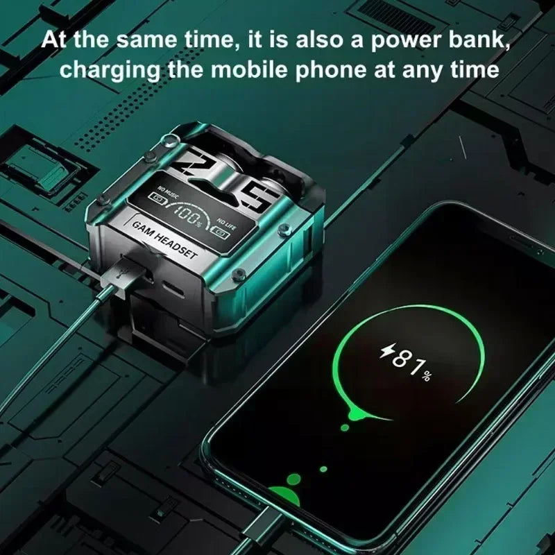 New Original M25 Bluetooth 5.3 TWS Wireless Headphones with LED Display Stereo Headset Touch Control Earbuds Noise Reduction