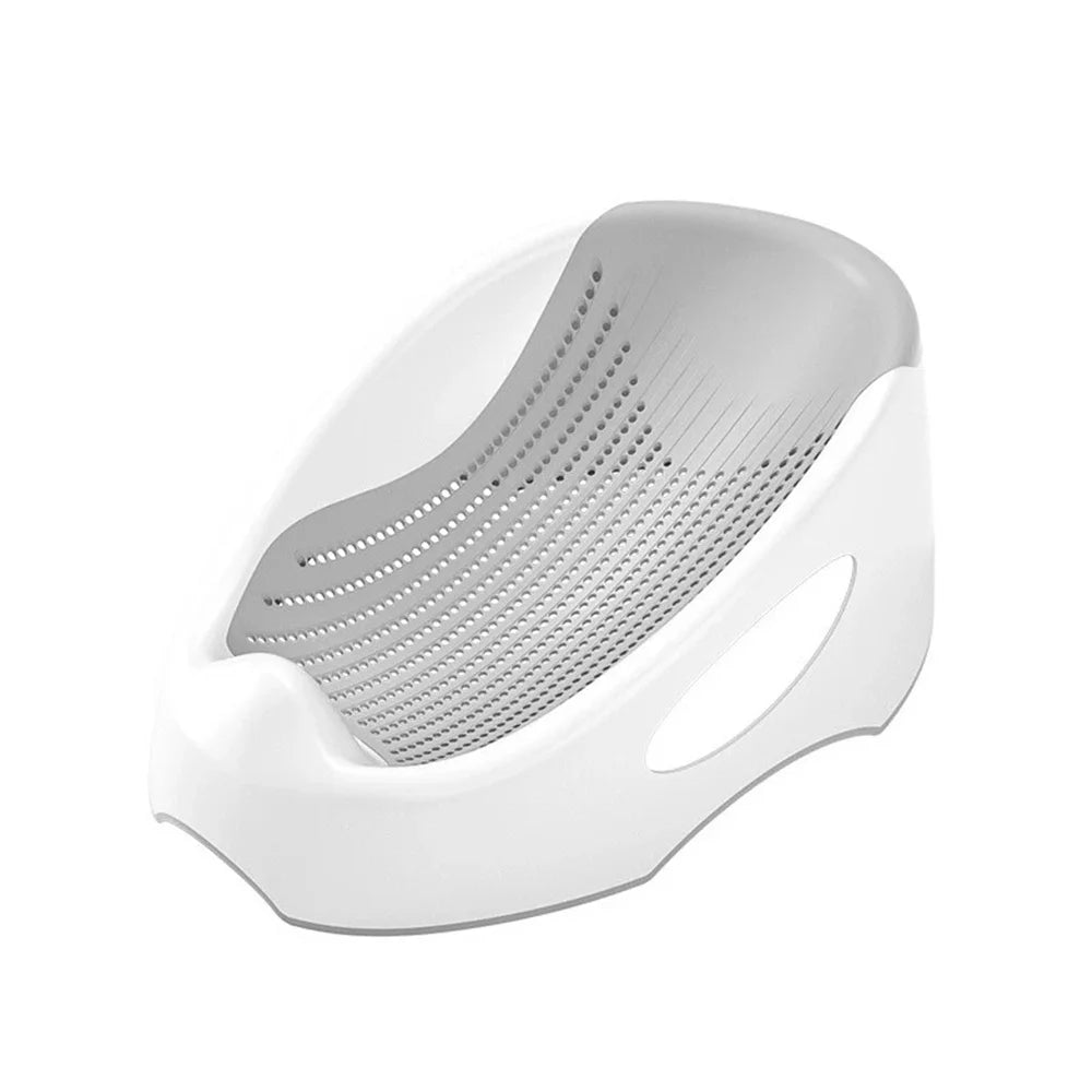 Baby Bath Tub Silicone Mesh Support Non Slip Base Newborn Foot Bath Bucket household Soft Touch Bathroom Bath Tub Gray