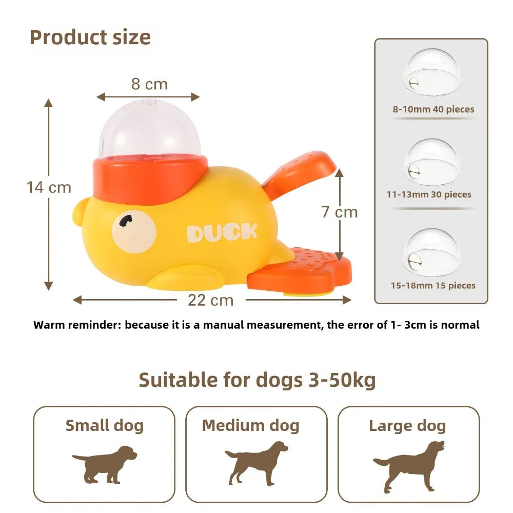 Yellow Duck Interactive Dog Food Dispenser Feeder for Cats Durable Plastic Training Toys Cat Accessories Puzzle Pet Automatic