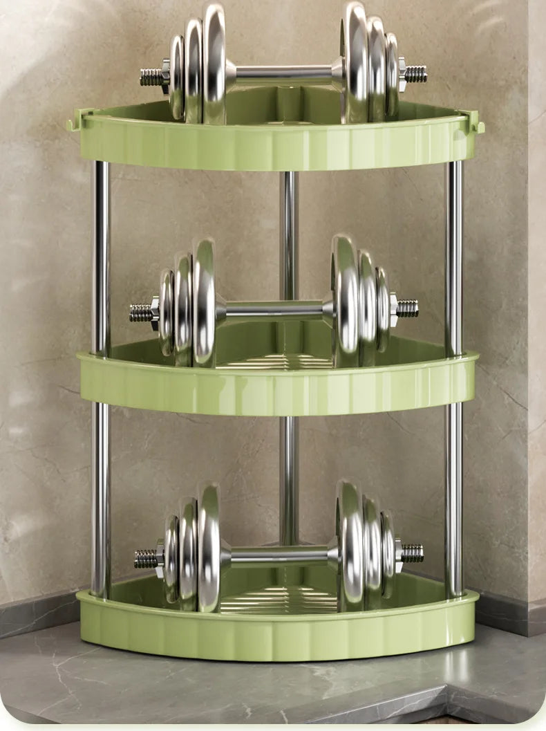 Kitchen Spice Rack Shelf Countertop Corner Multifunctional Seasoning Supplies Rack Saving Spice Rack Organiser with Hooks