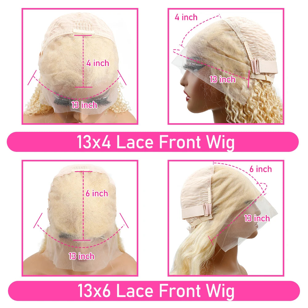 40 46 Inch 180 200% Density Blonde 613 Lace Front Wigs 13x6 HD Lace Wig Transparent Frontal 13X4 Bone Straight Human Hair Wigs