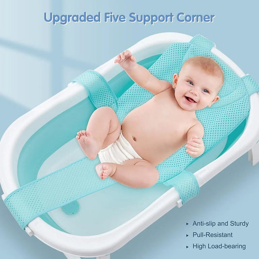 Baby Bath Cushion Pad Newborn Bathtub Mat Infant Bath Supporter Net Baby Bathtub Pillow Nonslip Floating Bathing Tub Seat