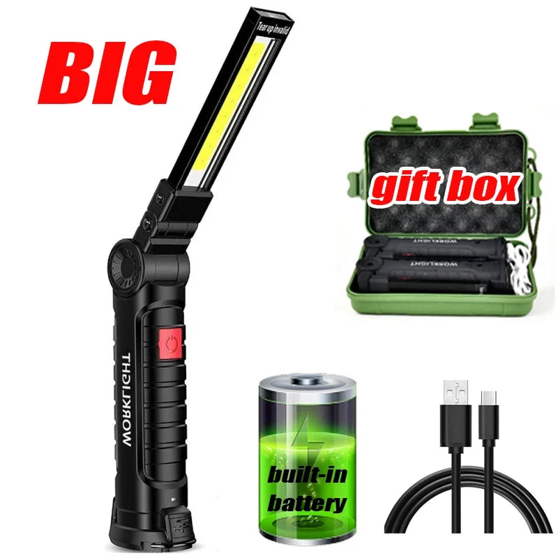LED Work  Flashlight Lamp With Magnetic Hook