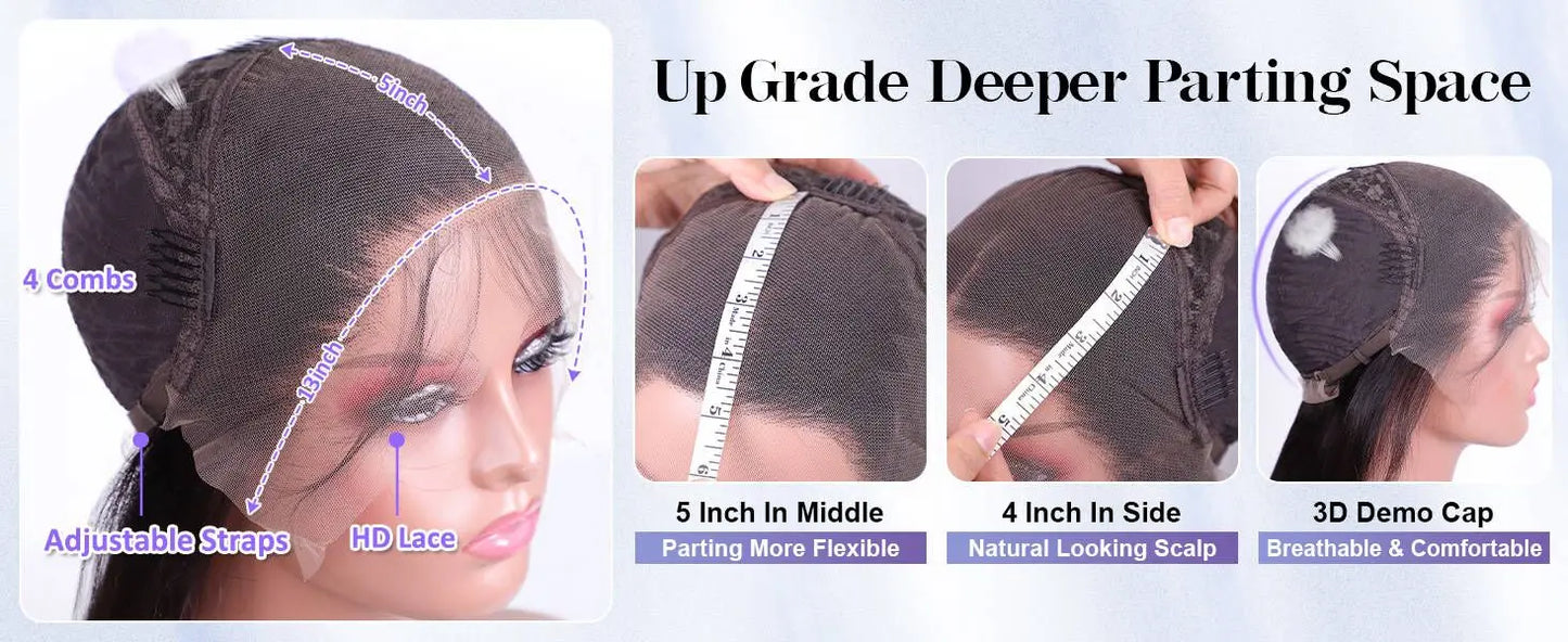 30 40 Inch 13x4 13x6 Straight HD Lace Frontal Wigs Brazilian Remy Lace Front Human Hair Wig Pre Plucked For Women 200 Density