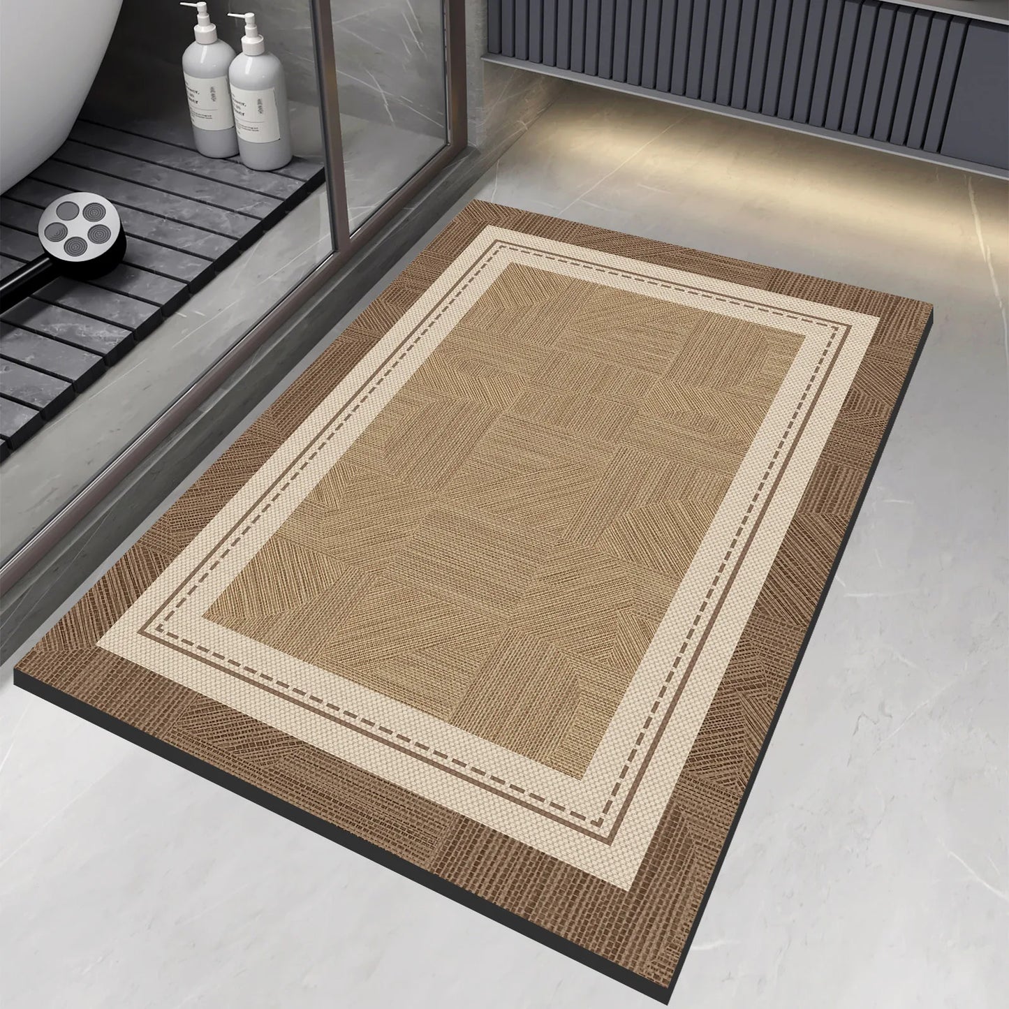 Luxury Vintage Diatomite Bath Mat Bathroom Carpet Super Absorbent Shower Foot Mats Non Slip Quick Dry Toilet Room Rugs Doormat