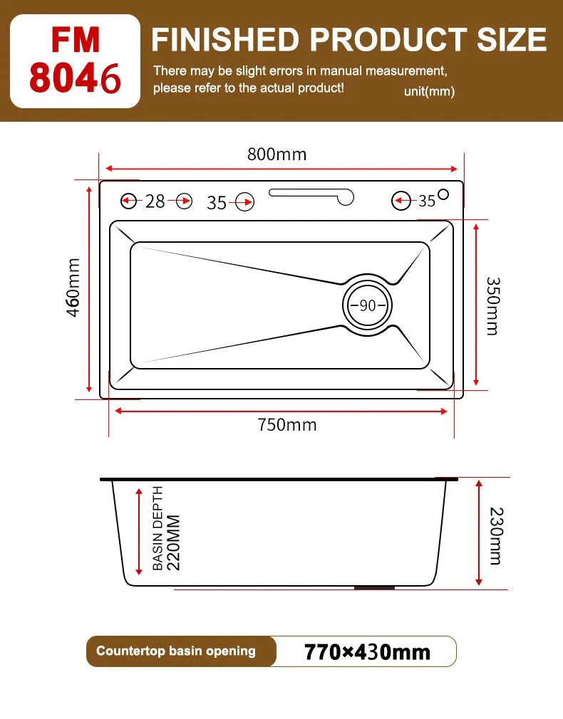 Kitchen Sink Stainless Steel Waterfall Sinks Extra Large Single Slot with Digital Display Faucet Set For kitchen