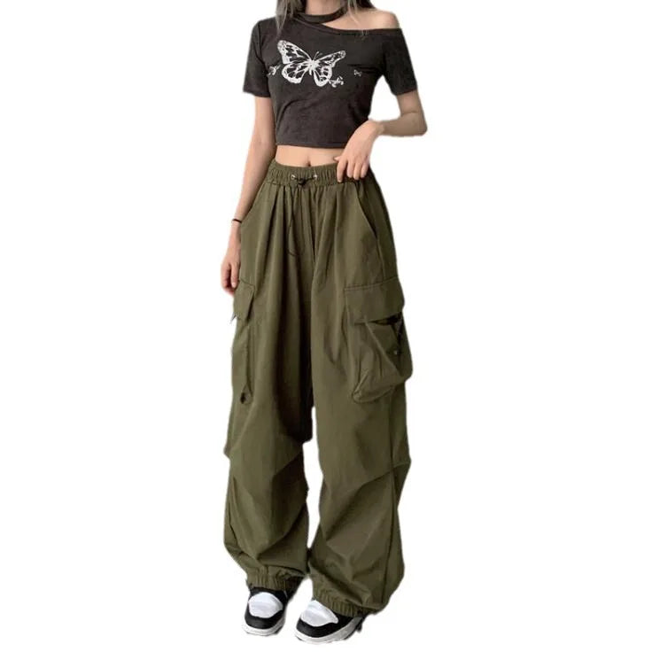 Plus-size Women's Pants Spring and Summer Hot-selling High-waist Versatile Straight-leg Side-pocket Comfortable Casual Pants