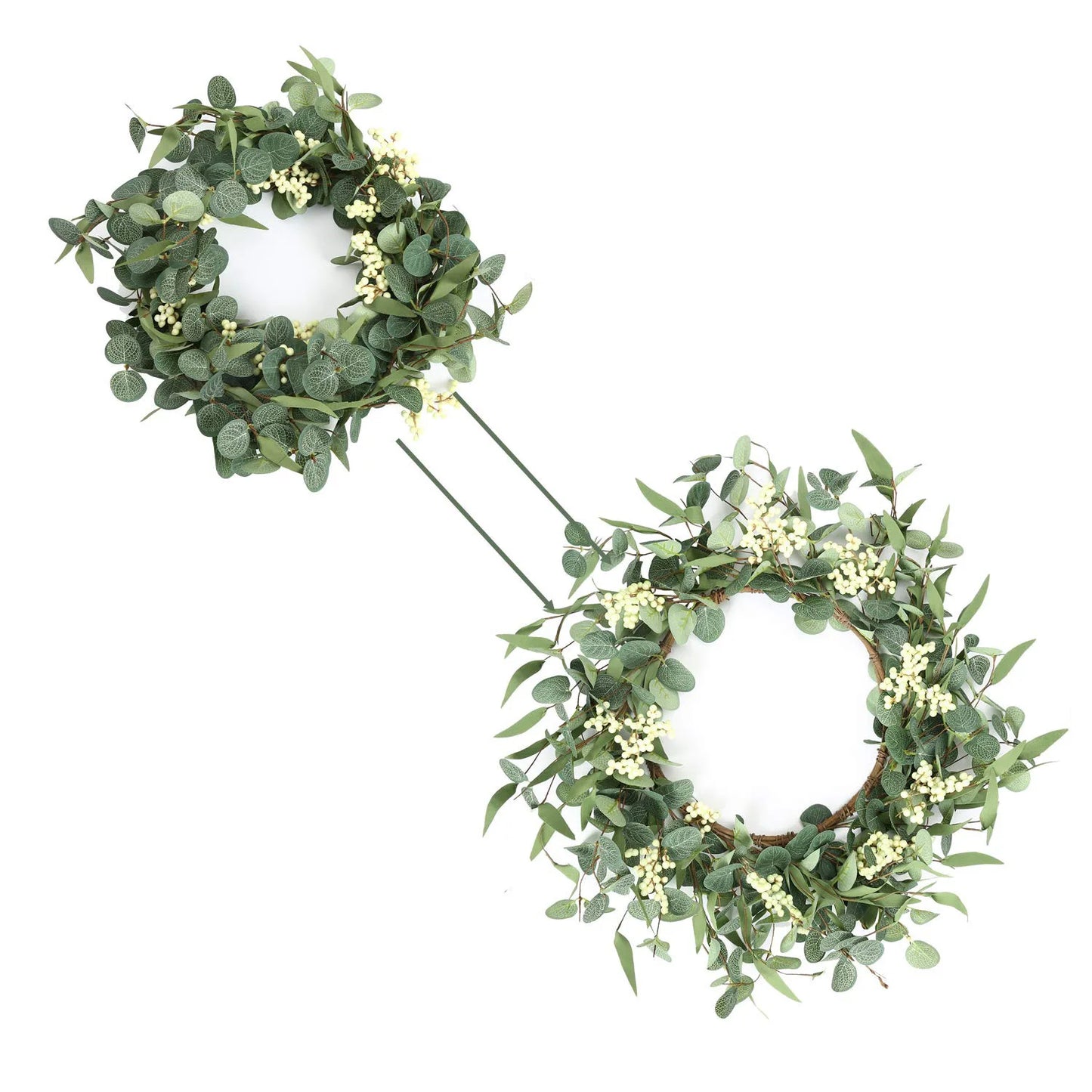 45cm Easter Holiday Garden Decoration Rattan Wreath Simulation Eucalyptus Leaf Rattan Door Head Pendant