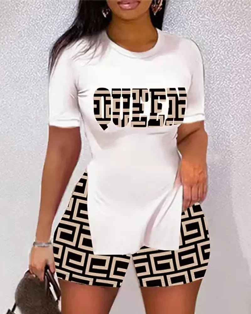 "Queen" Two Piece Shorts Set