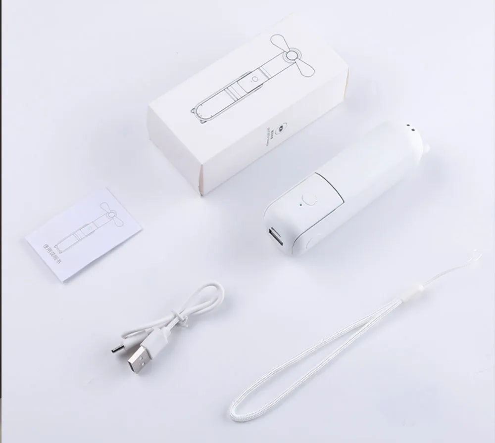 Portable Fan Mini Handheld Fan 2000mAh USB Rechargeable with Handy Power Bank Small Hand Held Foldable Pocket Fan for Travel