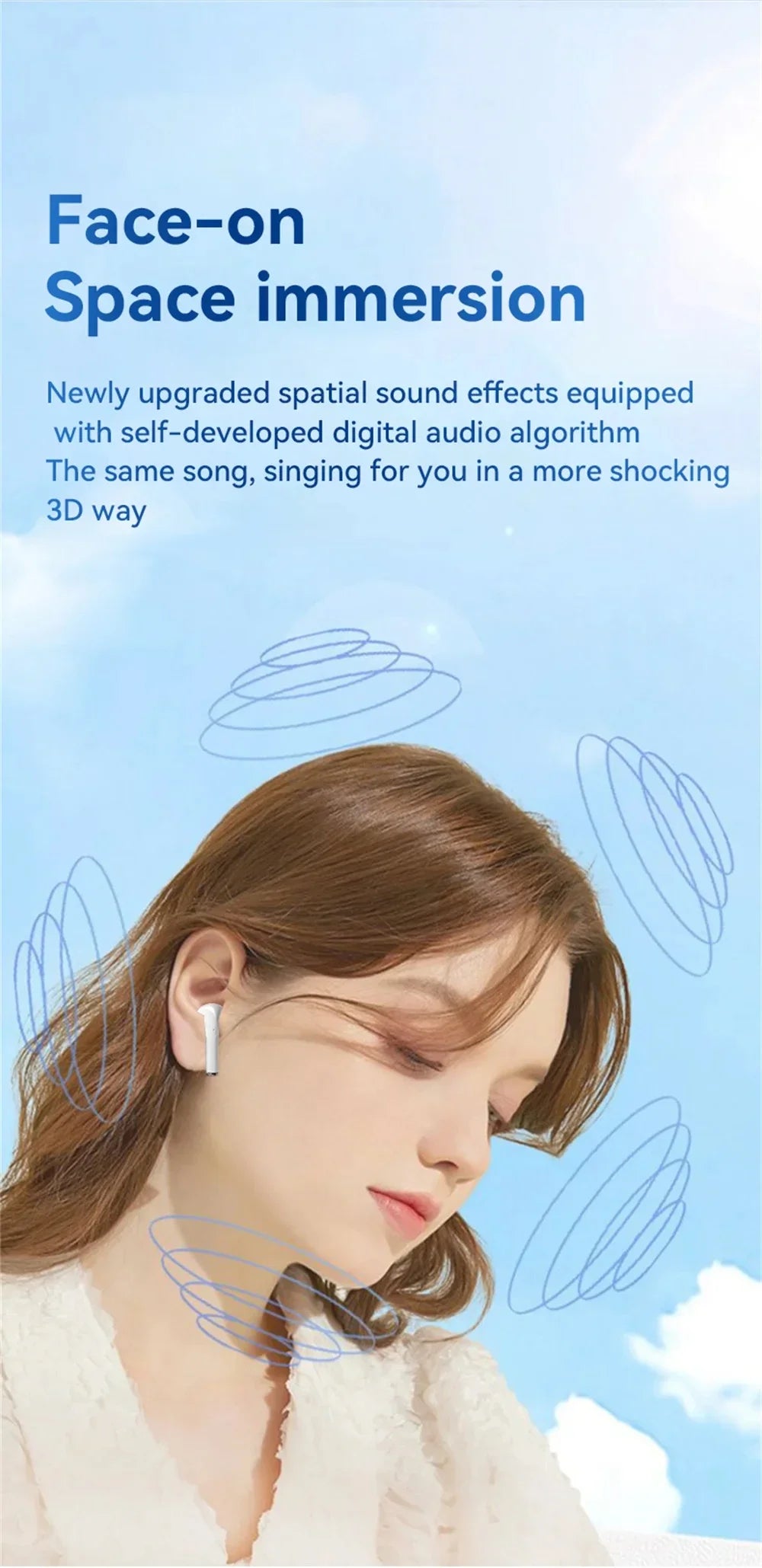 Lenovo Wireless Bluetooth 5.3 Earbuds TWS Hi-Fi High-Quality Sports Earbuds Extra-Long Standby Time Large Battery Capacity