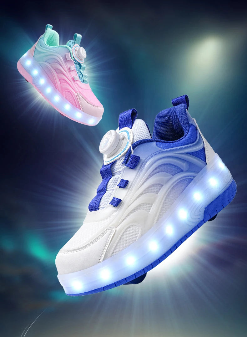 Two Wheels Children's Led Light Roller Skate Shoes