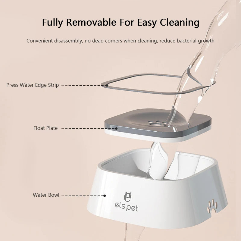 No-Spill Pet Water Bowl – Slow Feeder Drinking Dish for Dogs & Cats