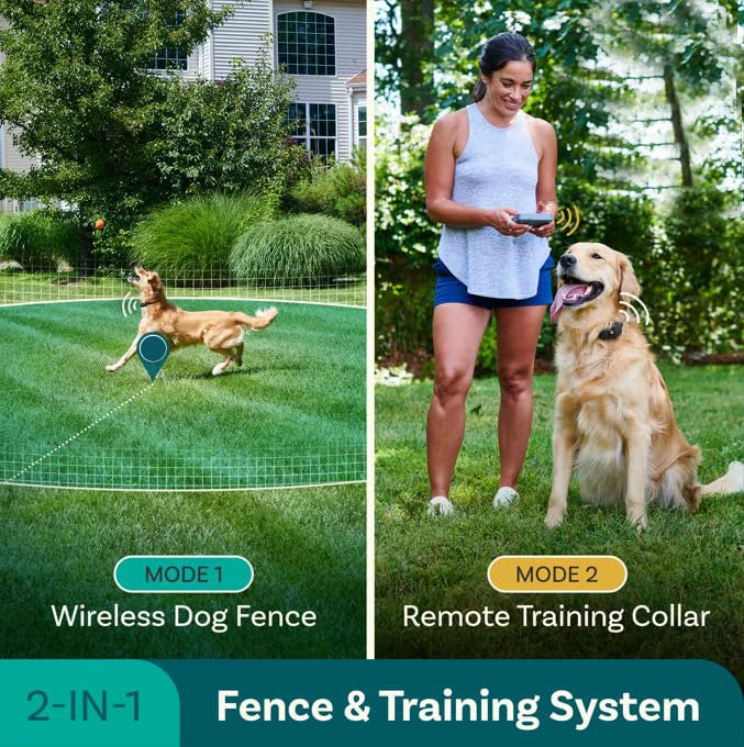 2 IN 1 Wireless Electronic Dog Fence System & Remote
