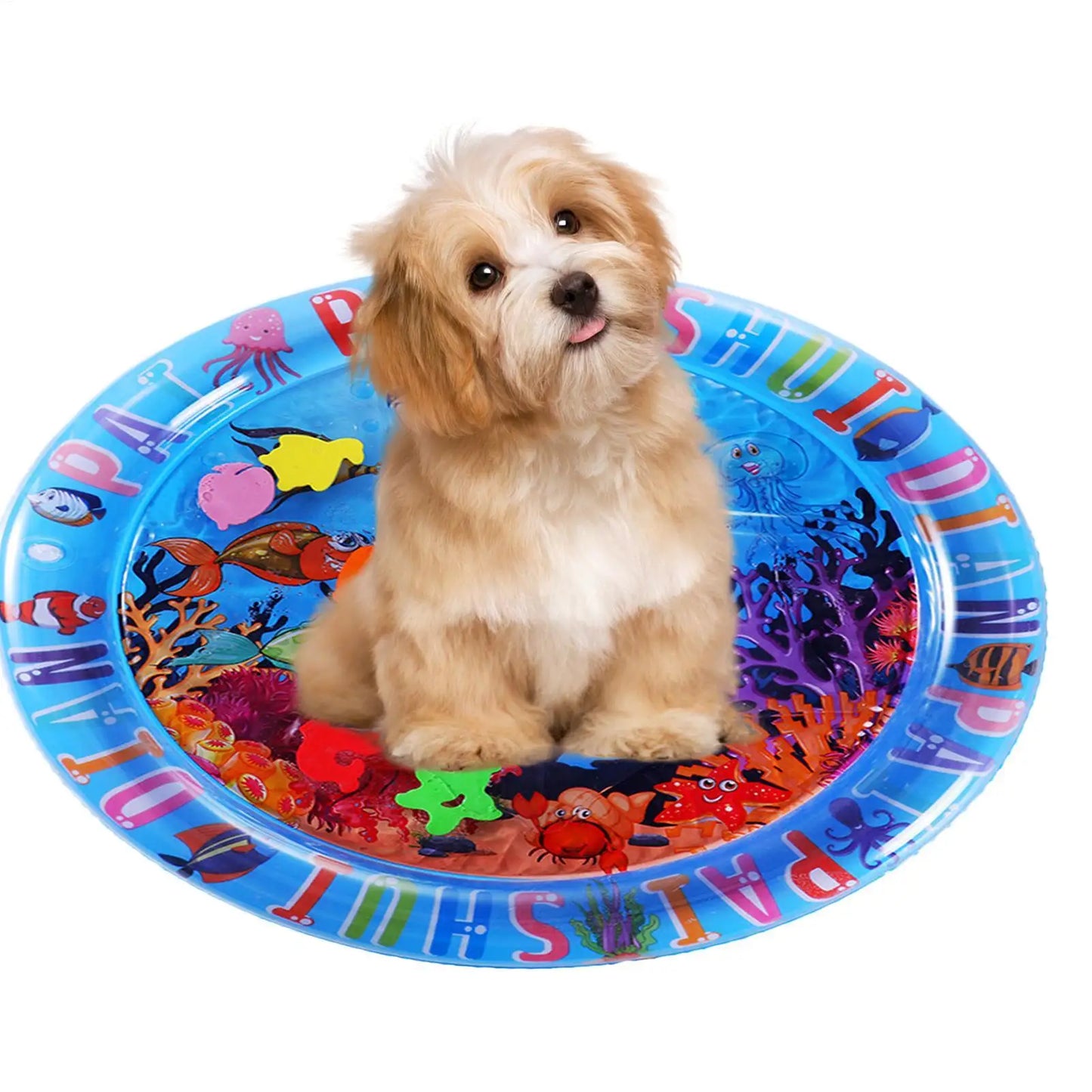 Water Sensory Play Mat Thickened Inflatable Water Mat For Cat And Dog Pet Playmat With Fish Sea Ocean Theme Sensory Toy Water