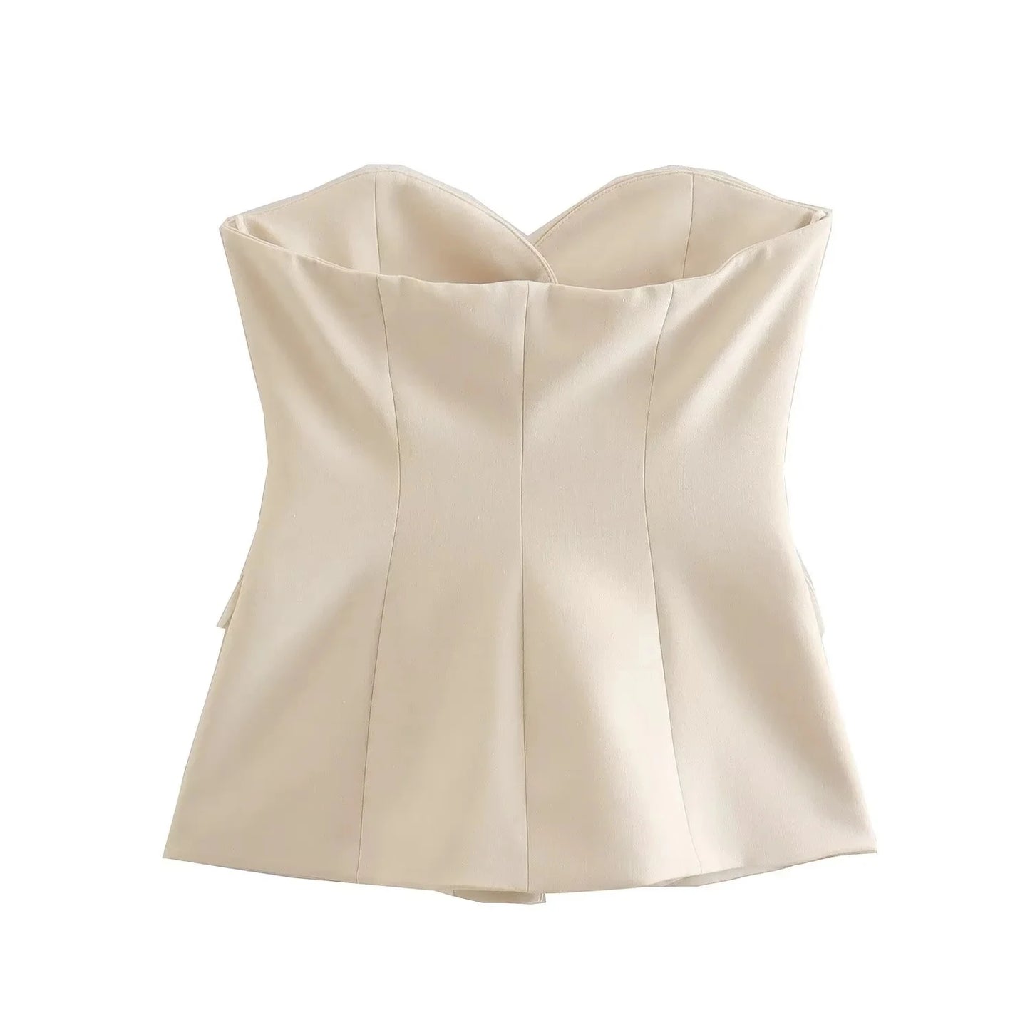 Trafza Elegant Sleeveless Tank Tops for Summer - Slim-fitting Medium Length Plain Design with Buttons - Skinny Fit