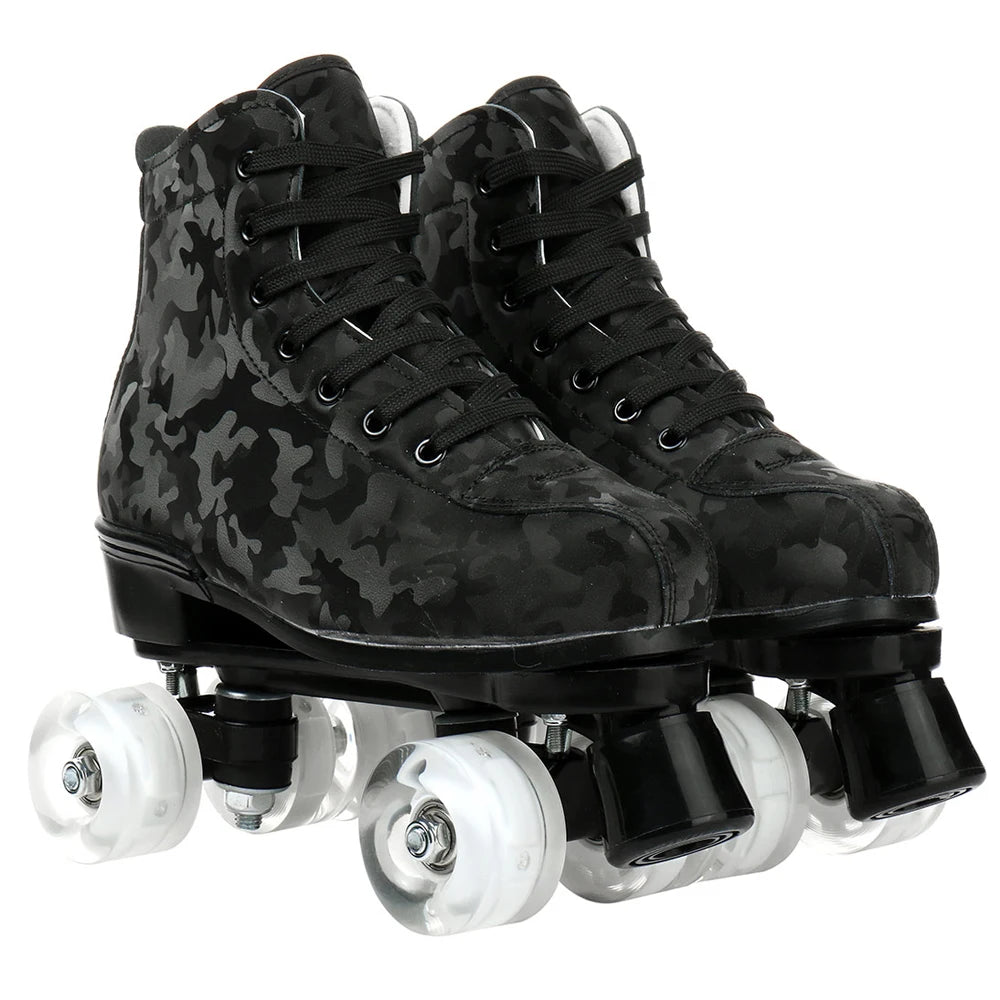 Outdoor Roller Skates Sports Double Row Skates Quad 4 Wheels Skating Women Flashing Roller Skates Shoes for Men Youth Boys Girls