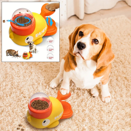 Cartoon Duck Design Pet Puzzle Feeder – Anti-Slip Automatic Food Dispenser Toy for Puppies, Dogs & Cats