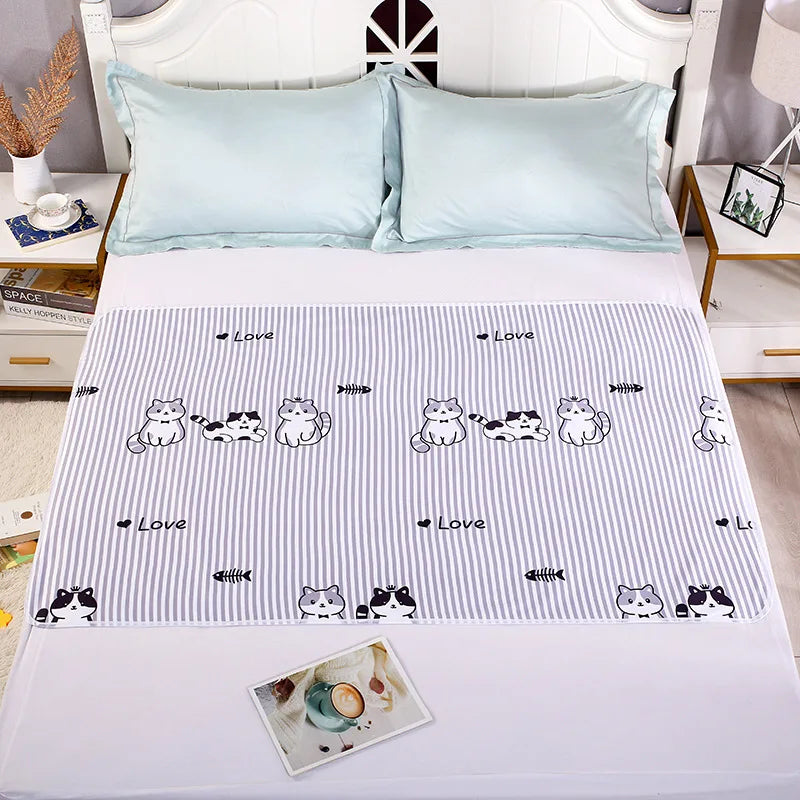Baby Diaper Reusable Waterproof Cotton Changing Pad Cover Baby Diaper Mattress Newborn Print Changing Play Mats Kids Bedding 0-3