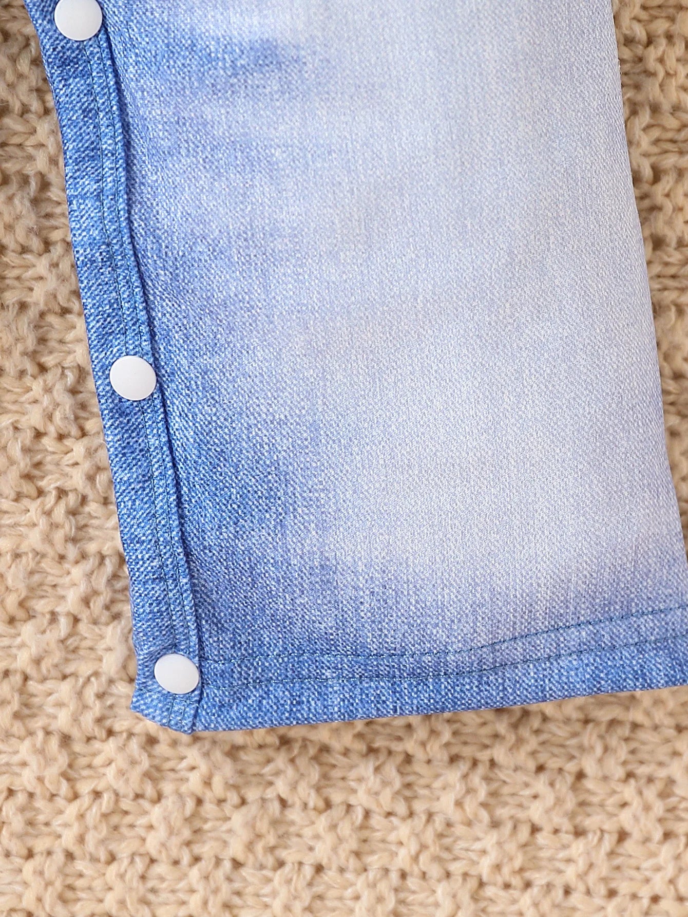 Spring Autumn Baby Boys 1-6M Faux Denim Overalls Print Long Sleeve Onesie Newborn Casual Daily Romper