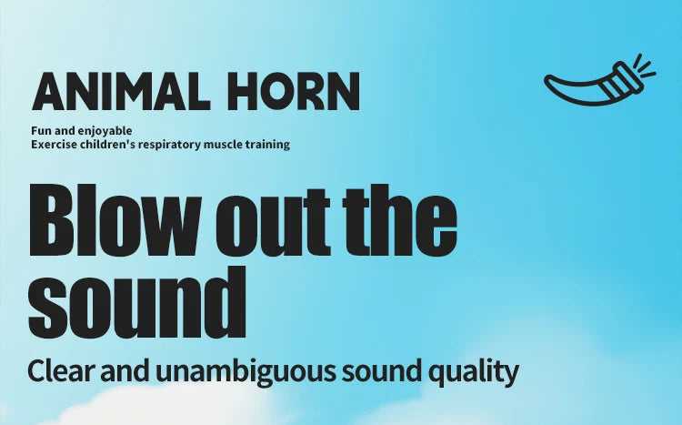 Kids Animal Horn Blowing Toy – Interactive Sound Learning and Oral Muscle Trainer with Easy-Clean Design