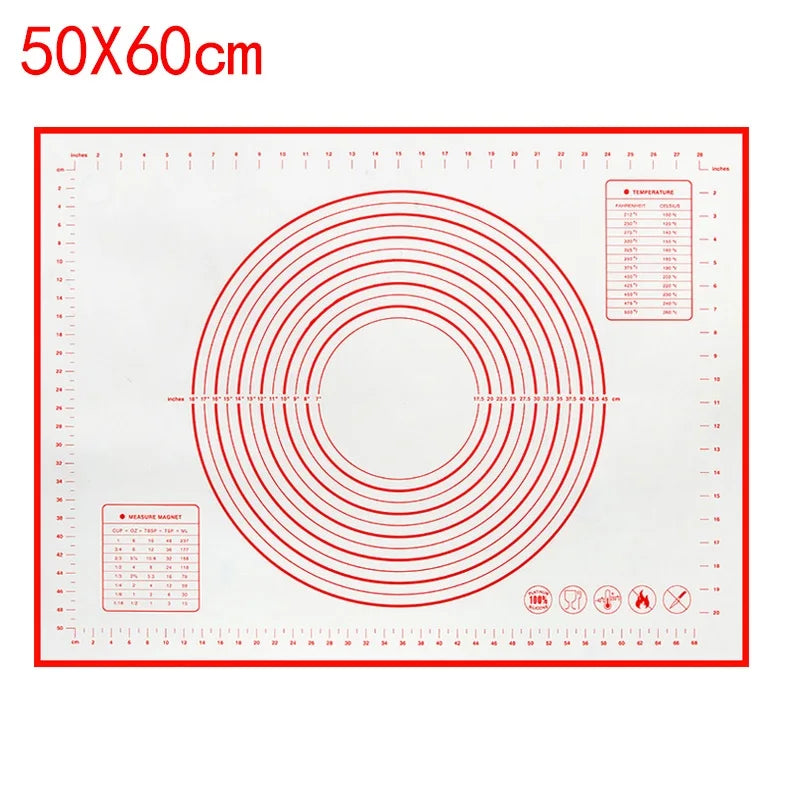 UNTIOR 1PCS Silicone Baking Mat Kneading Pad Dough Mat Pizza Cake Dough Maker Kitchen Cooking Grill Non-Stick Gadgets Bakeware