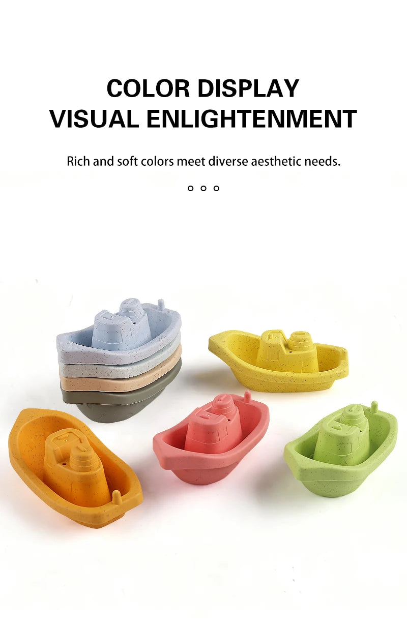 4/7-Piece Set of Baby Floating Boat Toys, Bath Toys, Colorful Multi-Colored Toys, Beach and Bathtub Toys, Early Education Water Play Gifts